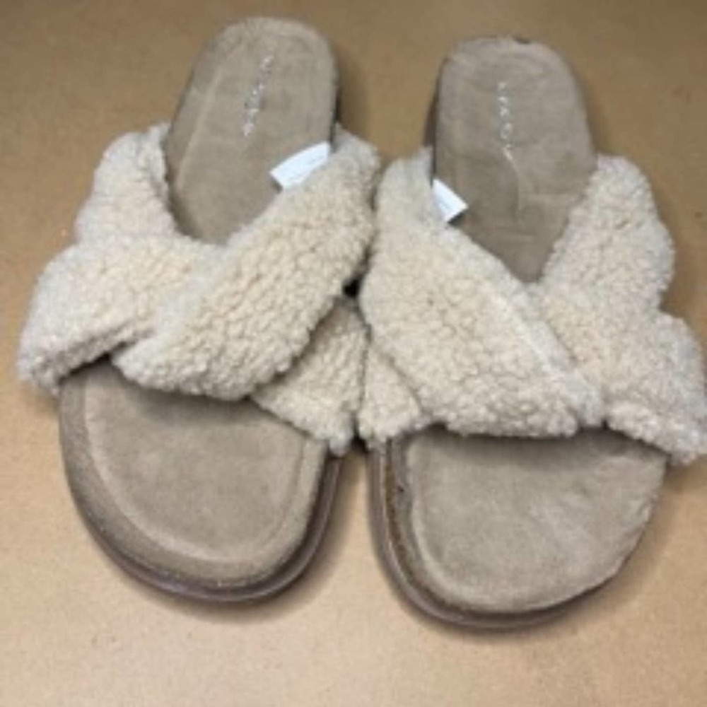 Treasure & Bond Sherpa Teddy Sandal Slides Size 7